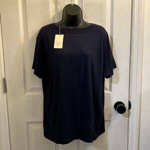 NWT A New Day Women’s XL Navy Blue Crew Neck T-Shirt Cotton Blend Modal Tee